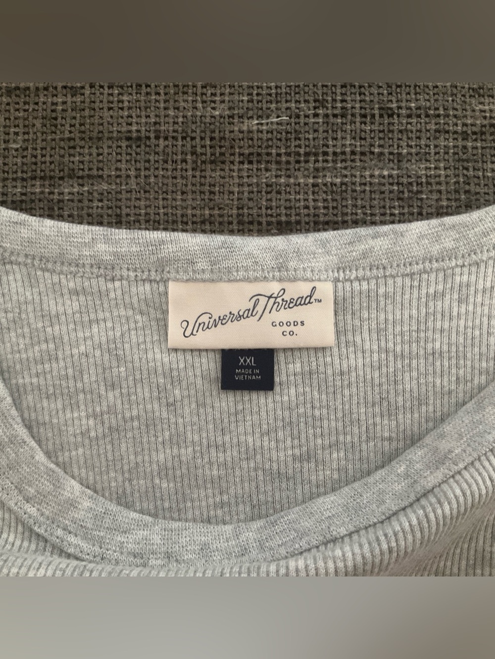 Universal Thread Heather Grey Ribbed Scoop Neck T-Shirt (XXL) - Picture 4 of 4